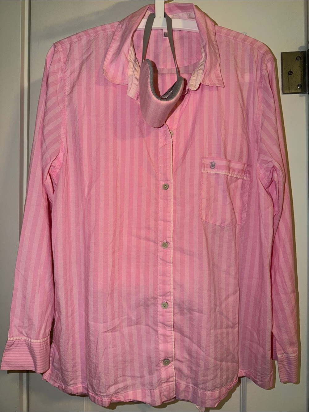 Victoria’s Secret Classic Striped Pink Pajama Set, 3 Pieces, Lightweight Cotton - Picture 3 of 11